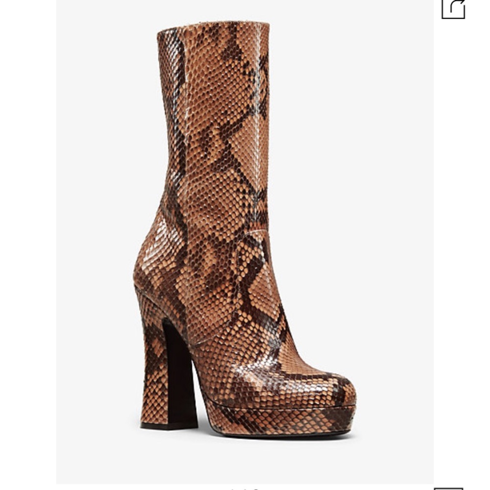 NWT Michael Kors Emmy Python Platform Boot